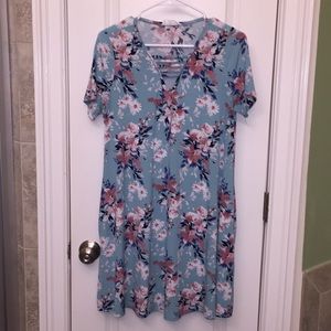 3 for $25 Peach Love floral swing dress